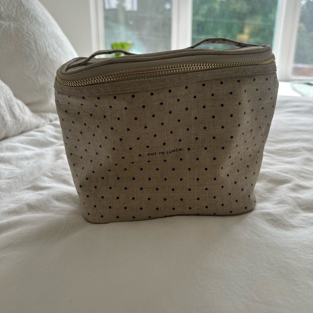 Kate Spade Polka Dot Lunch Bag with Gold Zipper